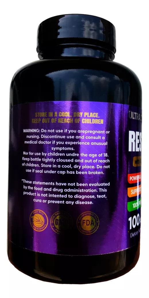 Resveratrol Ultra Strength 12.600mg X100 Capsulas - Imperio7