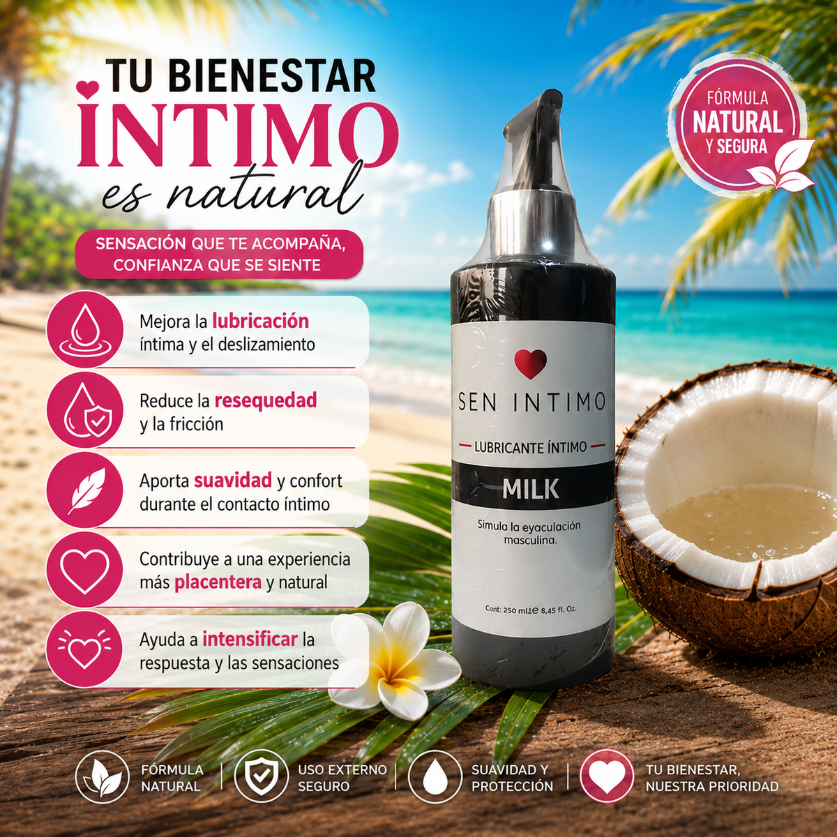 LUBRICANTE SEN INTIMO MILK 250  ML