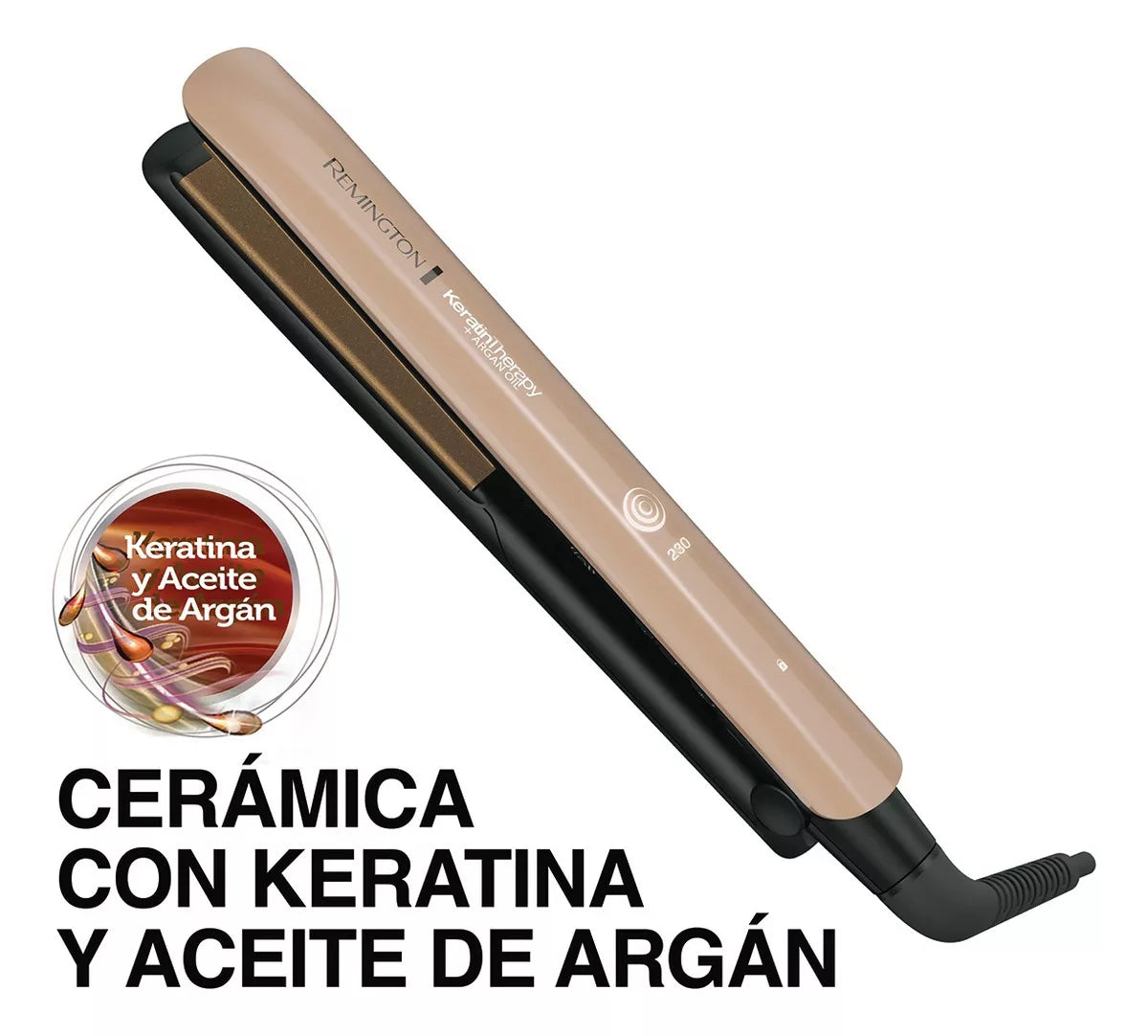 Plancha Keratina Con Aceite De Argan Remington Color Rosa - Imperio7