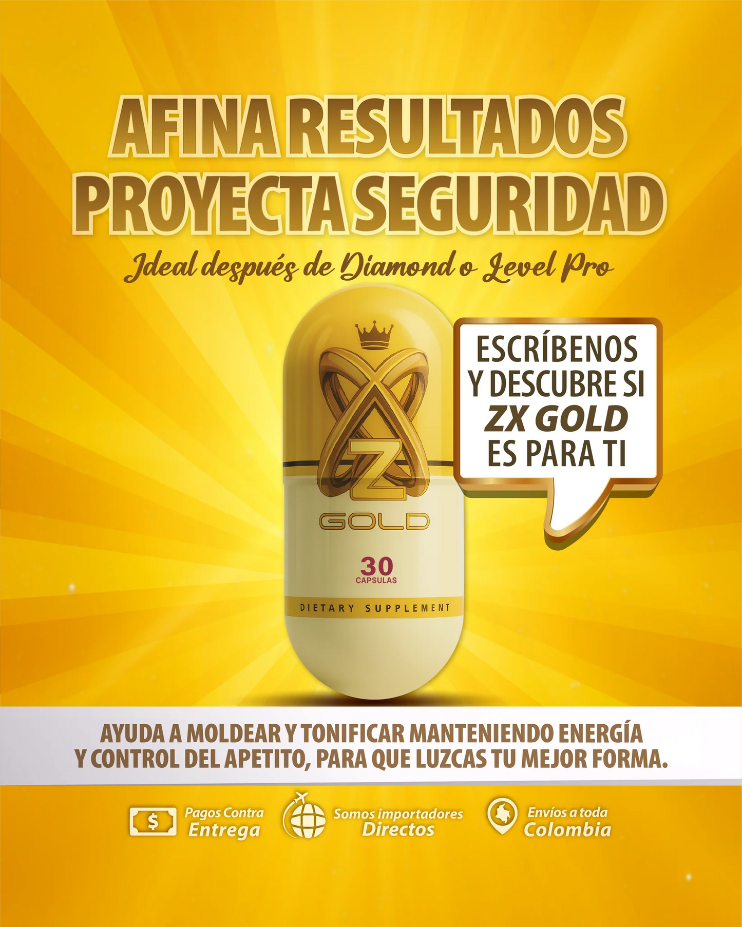 Adelgazante ZX Gold Dorado - Imperio7