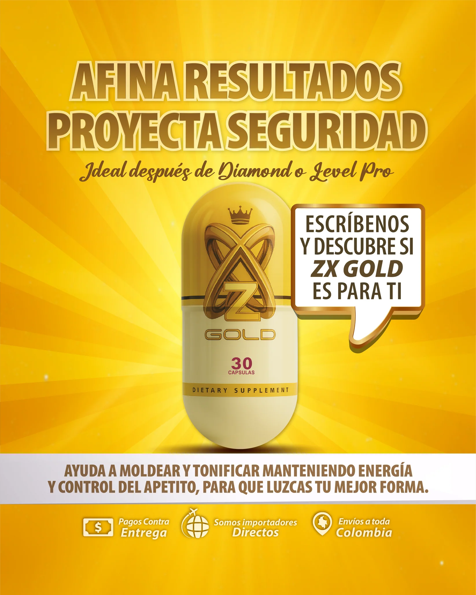Adelgazante ZX Gold Dorado - Imperio7