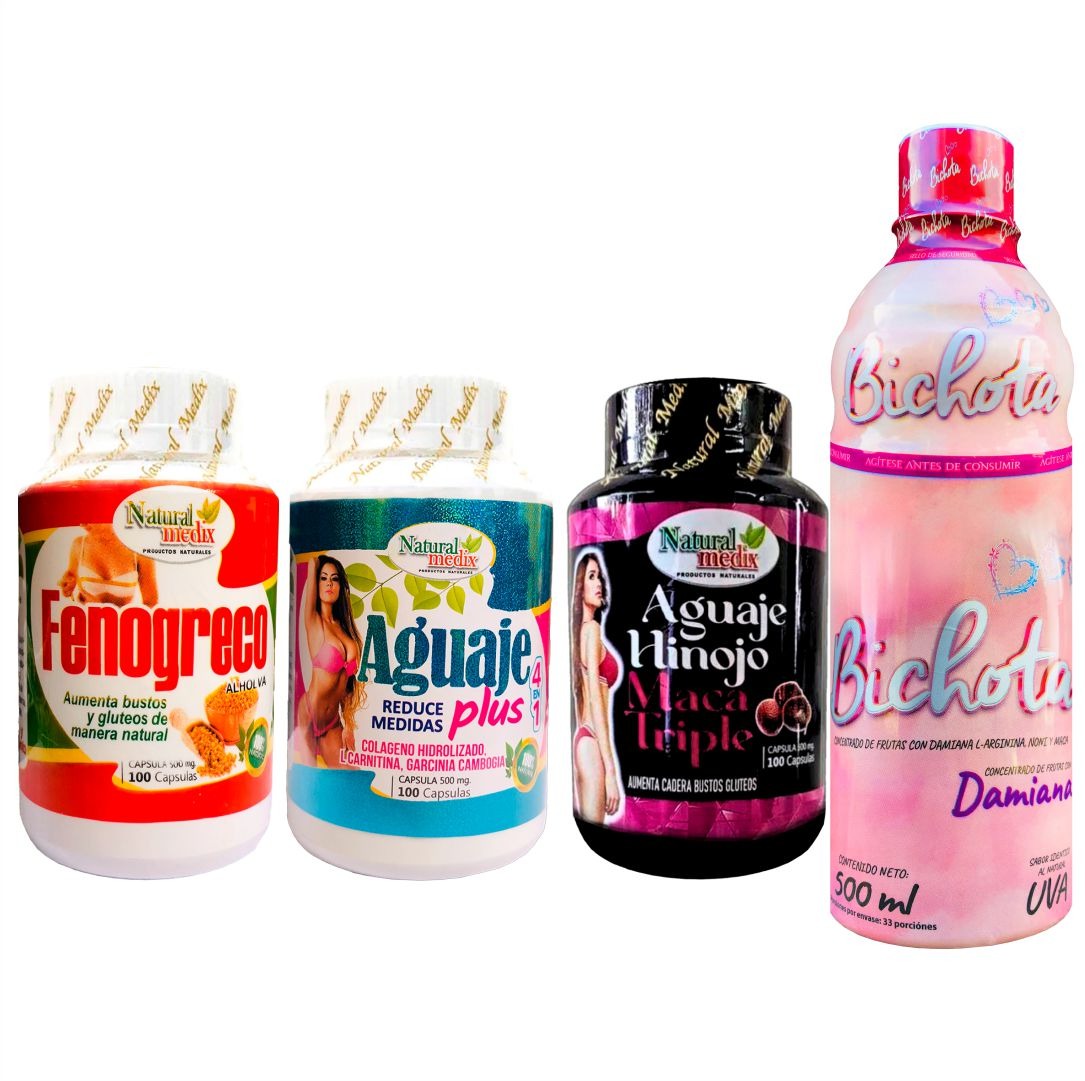 Adelgazante Fenogreco + Aguaje Plus + Aguaje Hinojo + Bichota Jarabe - Imperio7