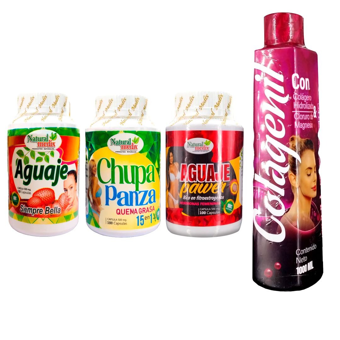 Adelgazante Aguaje Siempre Bella + Chupa Panza + Aguaje Pawer + Colagenil - Imperio7