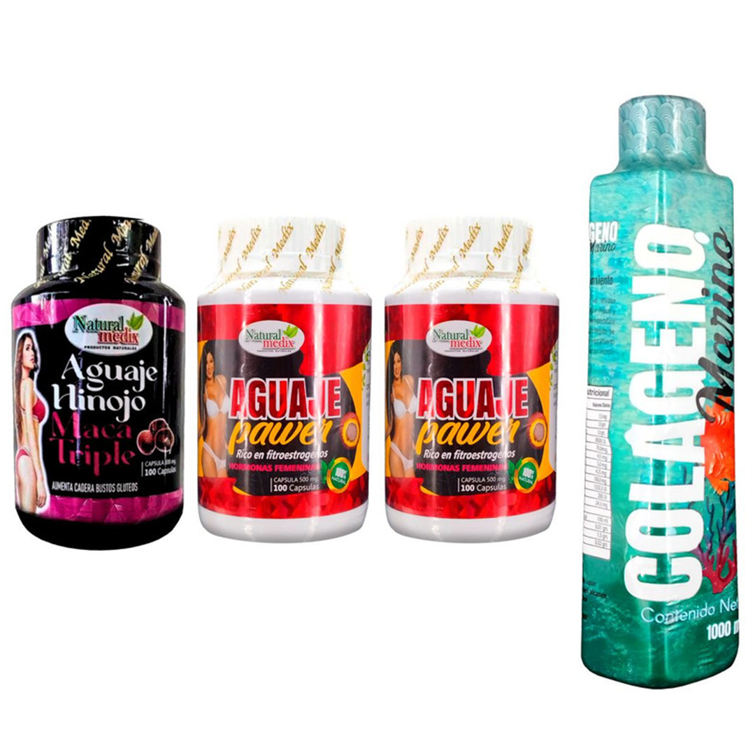 Aguaje Hinojo + X2 Aguaje Pawer Dietario + Colágeno marino - Imperio7