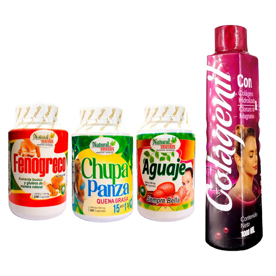 Fenogreco + Aguaje Dietario + Aguaje Siempre Bella + Colagenit